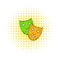 Comedy tragic and comics masks icon