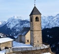 Comelico Superiore, Italian Dolomites. San Leonardo church Royalty Free Stock Photo