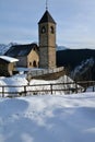 Comelico Superiore, Italian Dolomites. San Leonardo church Royalty Free Stock Photo