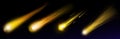 Comet or asteroid fire light trail in space vector