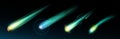 Comet or asteroid fire light trail in space vector