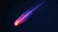 Comet with Bright Tail in Outer Space Royalty Free Stock Photo