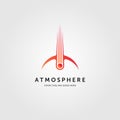 Comet crashed atmosphere logo meteor impact vector emblem illustration design