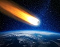A comet is falling towards the earth Royalty Free Stock Photo