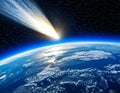 A comet is falling towards the earth Royalty Free Stock Photo