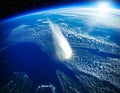 A comet is falling towards the earth Royalty Free Stock Photo