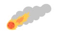 Comet flat icon Natural disaster Fire ball