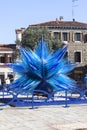 `Comet Glass Star` blue sculpture ,Campo Santo Stefano, Venice, Italy