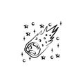 Comet icon. Element of space hand drawn icon