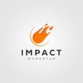 Comet impact meteor logo vector icon illustration design