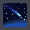 Comet light concept background, cartoon style Royalty Free Stock Photo