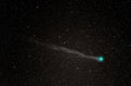 Comet Lovejoy with a green head and long tail Royalty Free Stock Photo