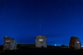 Comet Neowise over memorial stones in Wales Royalty Free Stock Photo