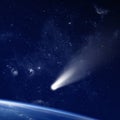 Comet in space