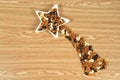 Comet star made of nuts and dried food Royalty Free Stock Photo