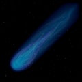 Comet on starry sky, vector illustration