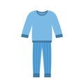 Comfort blue pajamas isolated on white background.