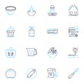 Comfort cooking linear icons set. Warmth, Nourishment, Coziness, Homey, Soothing, Satisfying, Indulgent line vector and