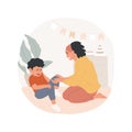 Comfort a crying child isolated cartoon vector illustration.