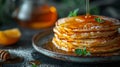 comfort food ideas, savor a delightful weekend brunch with a stack of cottage cheese pancakes topped with honey for a