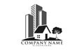 Comfort house and city building vector logo