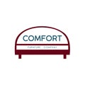 Comfort logotype with sofa vector element