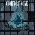 Comfort zone digital illustration on a social and psychological theme Royalty Free Stock Photo