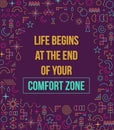 Comfort zone inspiration quote illustration