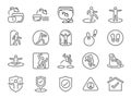 Comfort zone line icon set. Included the icons as safe space, safe zone, peace, secure, and more.