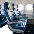 Comfortable airplane seats with ample legroom and modern design Royalty Free Stock Photo