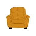 Comfortable Armchair, Cushioned Furniture with Ochre Upholstery, Interior Design Element Vector Illustration Royalty Free Stock Photo
