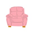 Comfortable Armchair, Cushioned Furniture with Pink Upholstery, Interior Design Element Vector Illustration Royalty Free Stock Photo