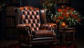 Comfortable armchair in elegant living room with old fashioned decor generated by AI