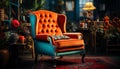 Comfortable armchair and sofa in elegant, old fashioned living room generated by AI