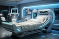 Comfortable beds and equipment in a neural network enhanced hospital recovery room