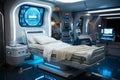 Comfortable beds and equipment in a neural network enhanced hospital recovery room