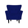 Comfortable Blue Armchair, Cushioned Furniture with Upholstery, Interior Design Element Vector Illustration Royalty Free Stock Photo