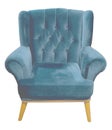 Comfortable blue armchair Royalty Free Stock Photo