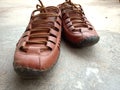 Comfortable brown Rajasthani lace shoes