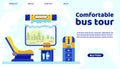 Comfortable Bus Tour Banner. Passenger Seat Place