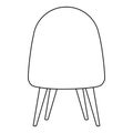 Comfortable chair, back view, doodle style flat vector outline for coloring book
