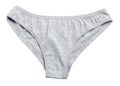 Comfortable grey women`s underwear isolated on white Royalty Free Stock Photo