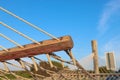 Comfortable Hammock hanging on a campsite in Northern Holland Royalty Free Stock Photo