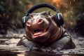 Comfortable Hippo headphones. Generate Ai