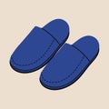 Comfortable Home Slippers in Flat Design Royalty Free Stock Photo