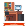 Comfortable home workplace with desktop