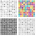 100 comfortable house icons set vector variant Royalty Free Stock Photo