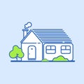 Comfortable House Outline Vector Illustration