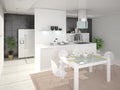 Comfortable modern kitchen. Royalty Free Stock Photo