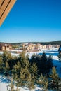 Comfortable neighborhood. Newly Built Suburban Houses Royalty Free Stock Photo